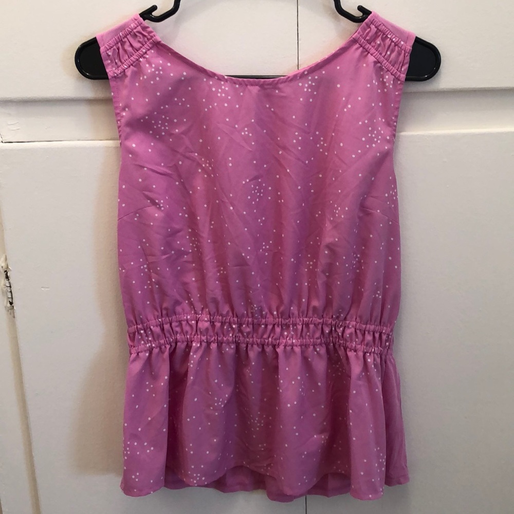 Pink Tank with White Polka Dots